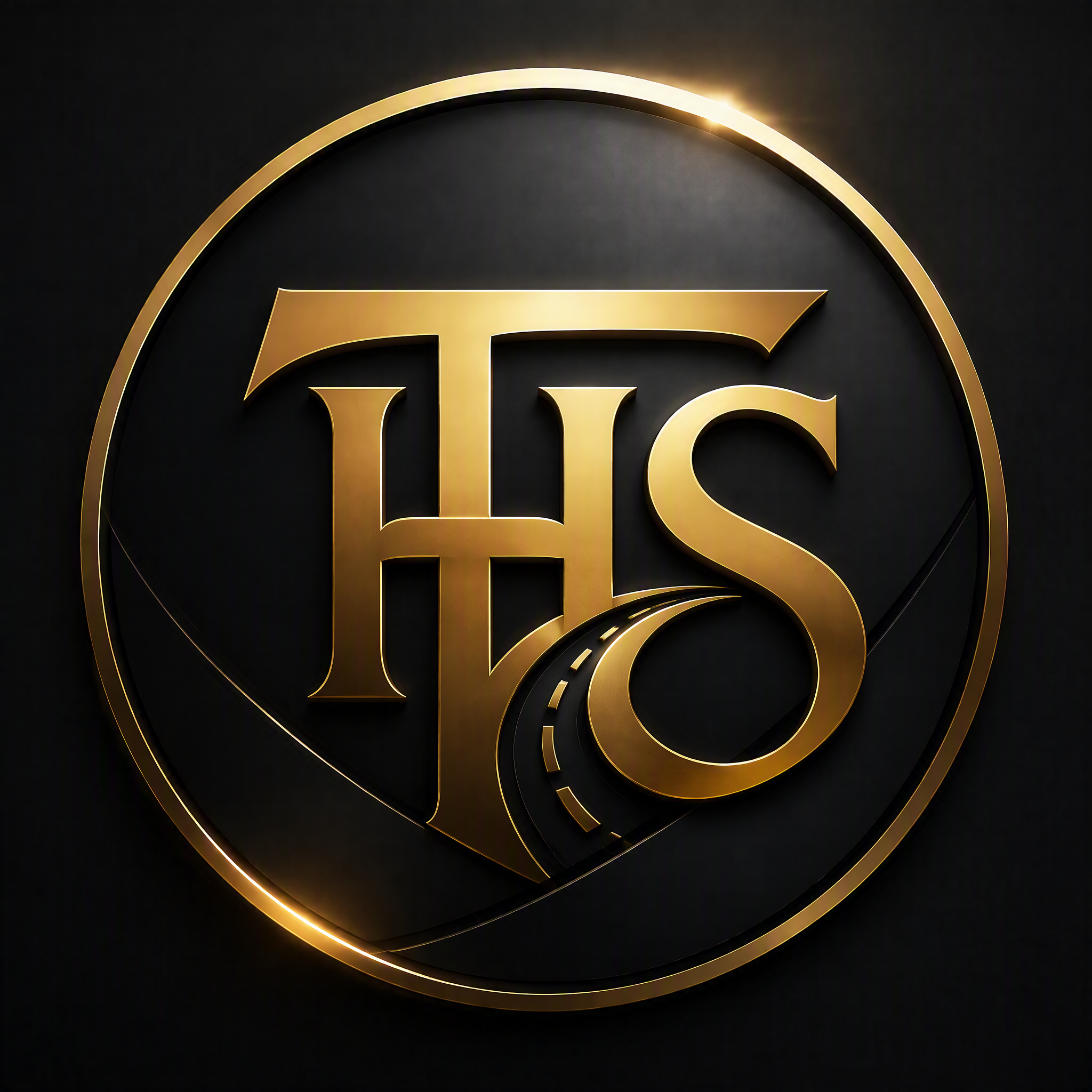 Emblema circular dorado THS.